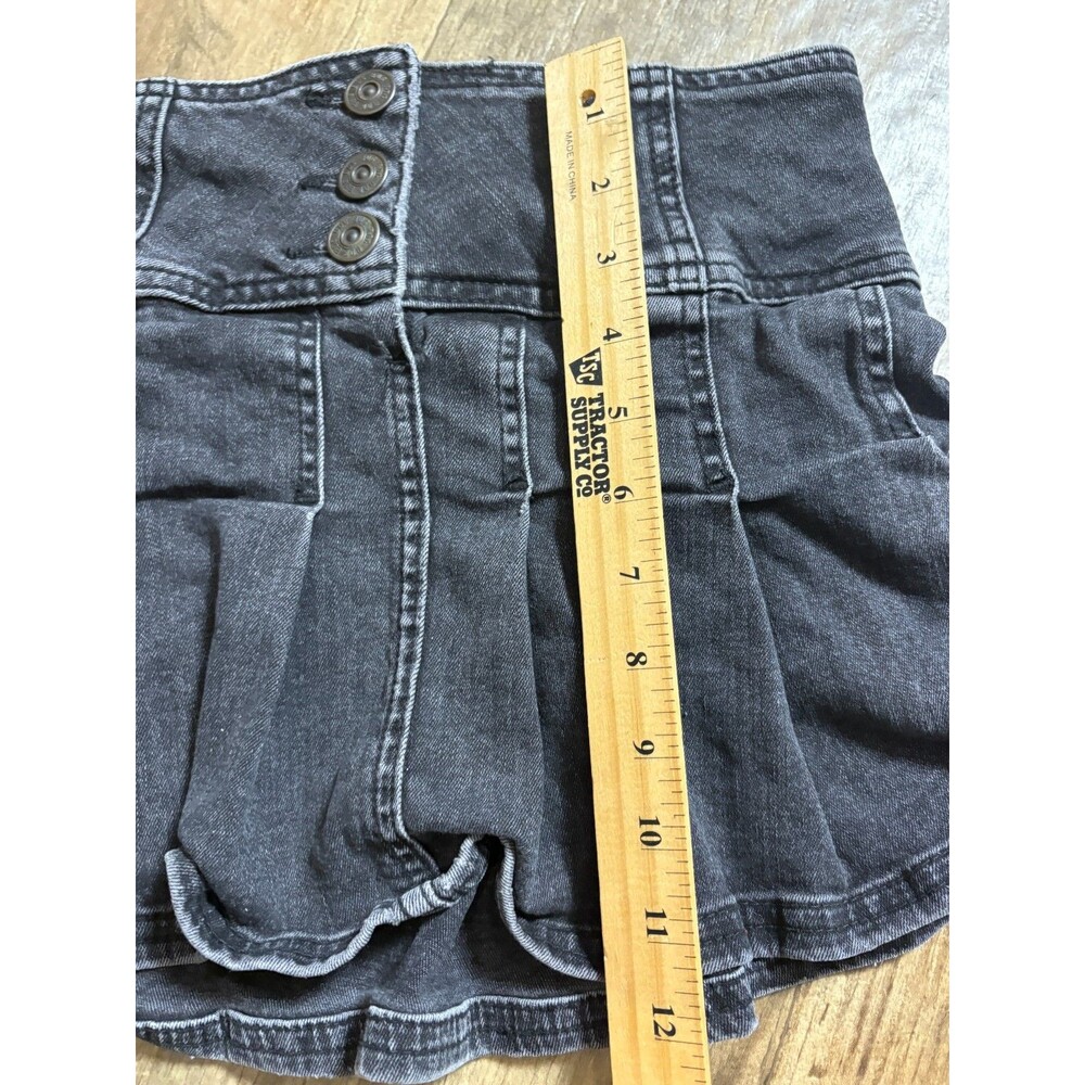 BDG Urban Outfitters Denim Mini Skirt Womens Small Black 3 Button - Picture 3 of 5